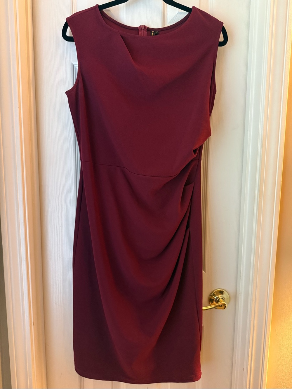 Miusol Sleeveless Draped Mini Dress - Burgundy